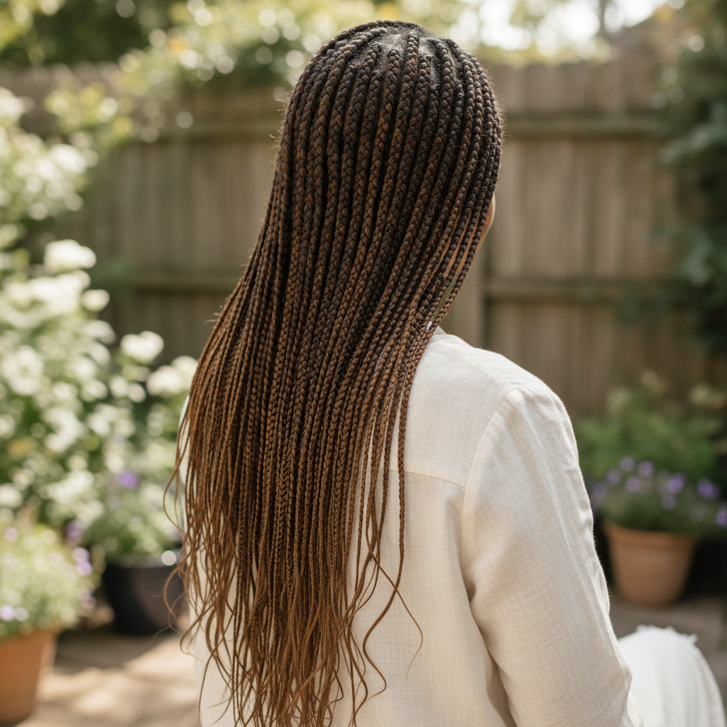 Box Braids shows only the back of the head